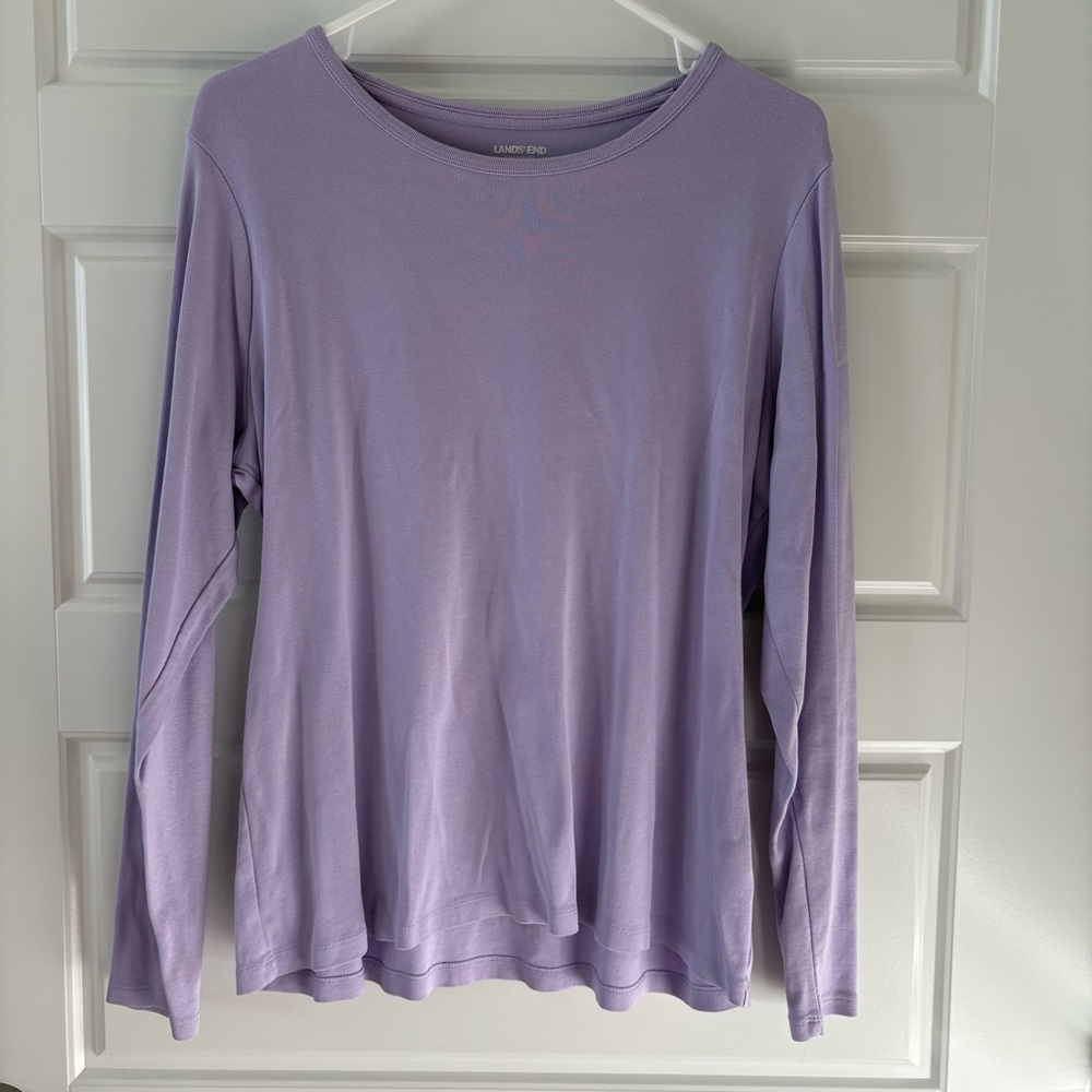 Lands' End Light Purple Long Sleeve Top Size XL